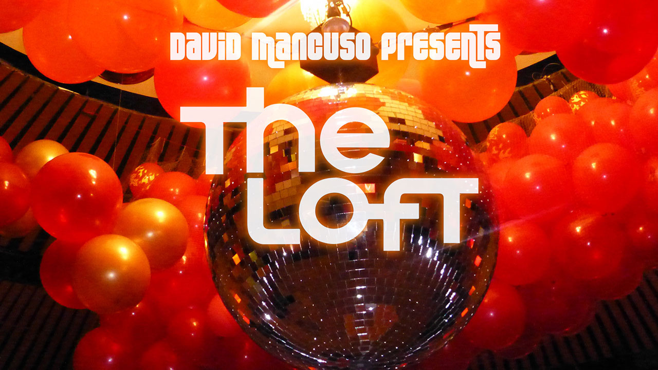 David Mancuso Presents The Loft, Mirrorball image with Disco Ball and Balloons